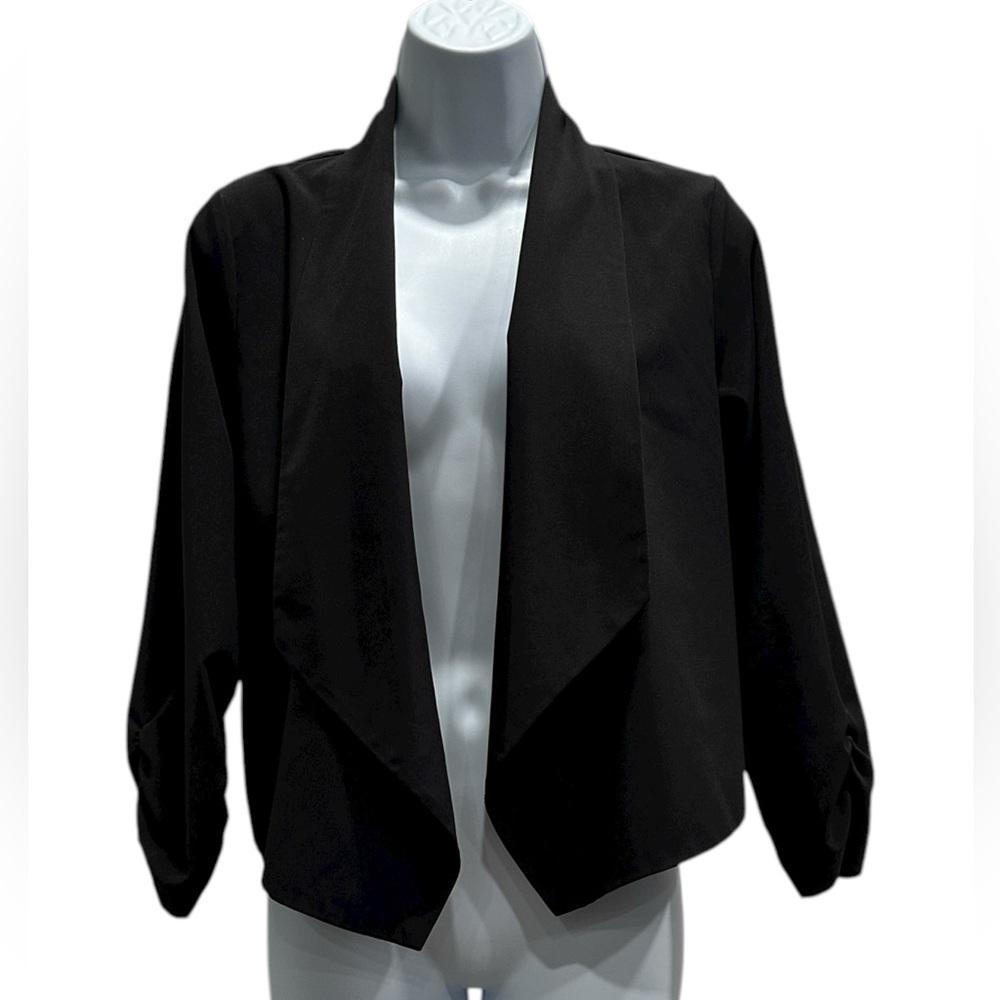 #442 Chocolate USA Black Women's Open Front Blazer